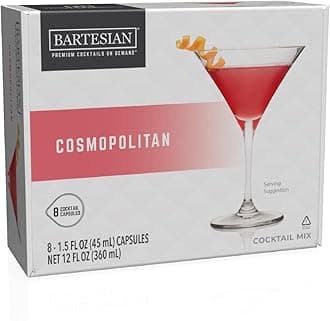 Bartesian Cosmopolitan Mixer Capsules for Cocktail Machine – Home Bar Mixology Cocktails Mix Pod Capsule Set to Use with The Bartesian Cocktail Drink Maker Machine – Pack of 8
