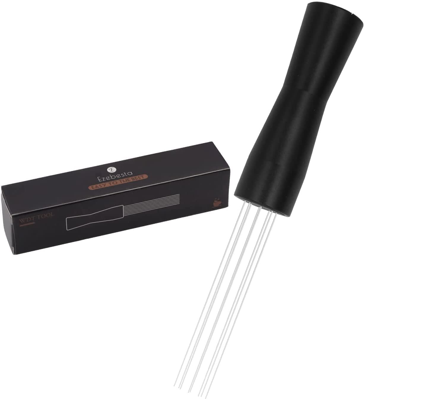 Upgraded WDT Tool with Good Packaging No Sharp Needles Coffee Grounds Needle Distributor 304 Stainless Steel for Espresso Stirring Distribution (Black)