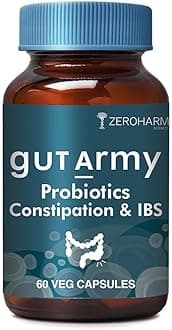 - Gut Army Probiotics for Constipation & IBS | 100 Billion CFU, 11 Strains | Psyllium Husk (Isabgol) & Peppermint | Gas & Bloating Relief, Digestive Comfort, Bowel Regularity | Men & Women | 60 Capsules