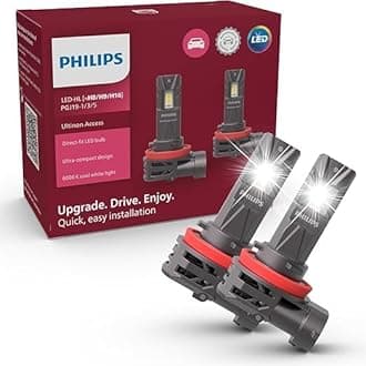 Philips Ultinon Access LED car headlight bulb (H8/H9/H16-Fog), ultra-compact direct-fit, 80%, 6000K, set of 2
