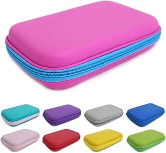 Fashion Stationery Pencil Cases for Boys Girls Kids Teenagers Large Hard Pencil Case Hardtop Hard Shell Case Travel Box Kids Girls Boys Gaming Device Storage Case (Pink)