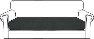 YEMYHOM Stretch Cushion Covers Long Sofa Seat Cushion Slipcovers Soft Couch Cover Replacement Diamond Pattern Furniture Protector with Elastic Bottom (1 Pc 3-Seat Cushion Cover, Diamond Dark Gray)