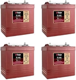 Trojan T-145 6V 260Ah Flooded Lead Acid GC2 Deep Cycle Battery x4
