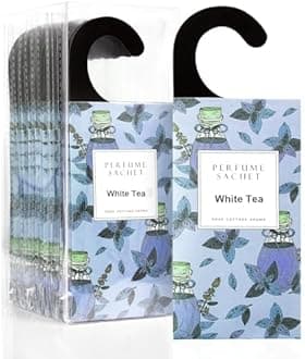 ROSE COTTAGE Large 12 Packs White Tea Hanging Closet Deodorizer Air Freshener Long Lasting Scented Sachets Smell Goods for House