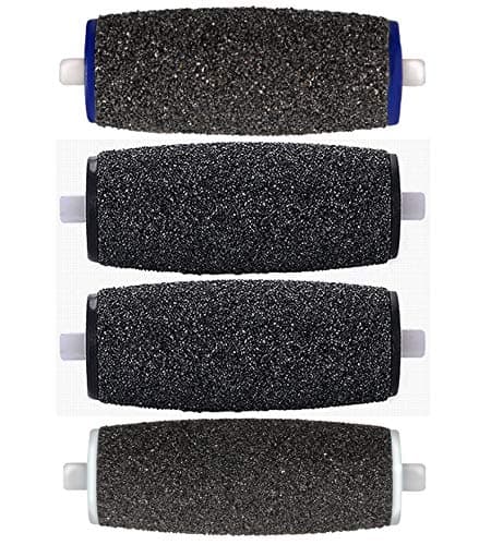 Pedicure Refill Rollers Compatible with Amope Pedi Perfect Foot File, 4-Pack Mixed Refills Heads (1 Extra Coarse, 2 Regular Coarse, 1 Soft Touch)