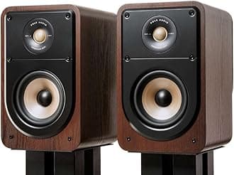 Polk Signature Elite ES15 Bookshelf Speaker - Hi-Res Audio Certified, Dolby Atmos & DTS:X Compatible, 1" Tweeter & 5.25" Woofer, Power Port Technology for Effortless Bass (Pair, Contemporary Walnut)