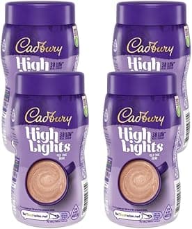 Highlights Milk Hot Chocolate Drink Jar 180g - 4 Pack | Instant low calorie milk chocolate flavour hot chocolate drink with sugars and sweeteners,100% sustainably sourced cocoa.