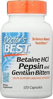 Doctor's Best, Betaine HCI Pepsin & Gentian Bitters, 120 Capsules