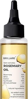 Brillare 10% Rosemary Hair Oil for Hair Growth with 10% Olive Oil & 5% Castor oil | Reduces Hair Fall | Strengthens Hair | Visible Results in 4 Weeks.
