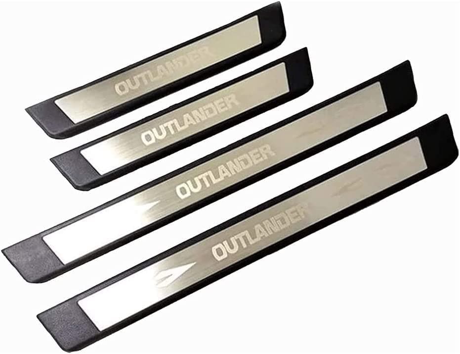 4pcs Car Door Sill Scuff Kick Plate Protector, for Mitsu-bishi Outlander 2016-2020 Stainless Steel Scuff Guard Nonslip Welcome Pedal Sticker Decorative Styling Accessories