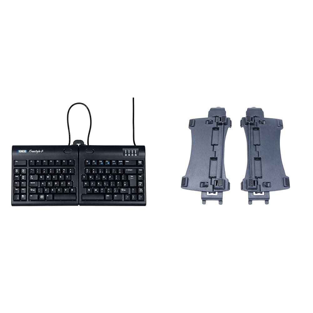 KinesisFreestyle 2 Split-Adjustable Keyboard for PC - UK Layout & Freestyle 2 V3 accessory kit Black