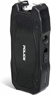 Police Stun Gun for Self Defense 1901 – High Voltage Mini Rechargeable with LED Flashlight, Compact & Heavy Duty – Personal Security for Women Men - Black