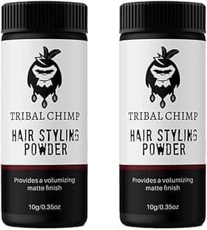 Tribal Chimp Hair Styling Powder, All-day Invisible Hold Hair Volumizer and Texture for Men and Women, Styling Powder with Matte Finish- 2-Piece Set, 10g