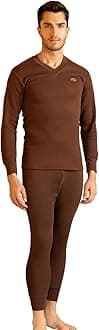 Lux Cott's WoolLux Cottswool Thermal Wear for Men Set Top & Bottom - Premium Winter Inner Wear for Men - Warm and Comfortable Thermal for Men - V Neck Body Warmer Set for Men - Cotton Thermal Wear for Men Set
