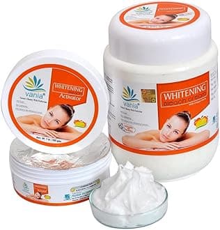 Whitening Bleach Cream 1 kg- with Blackberry Extracts, Helps Promote Even Skin Tone, Reduces Scars, Cooling Sensation, Fragrant & Non-Tear Formula, No Sulphate, Paraben & Silicone, De-Tanning Effects