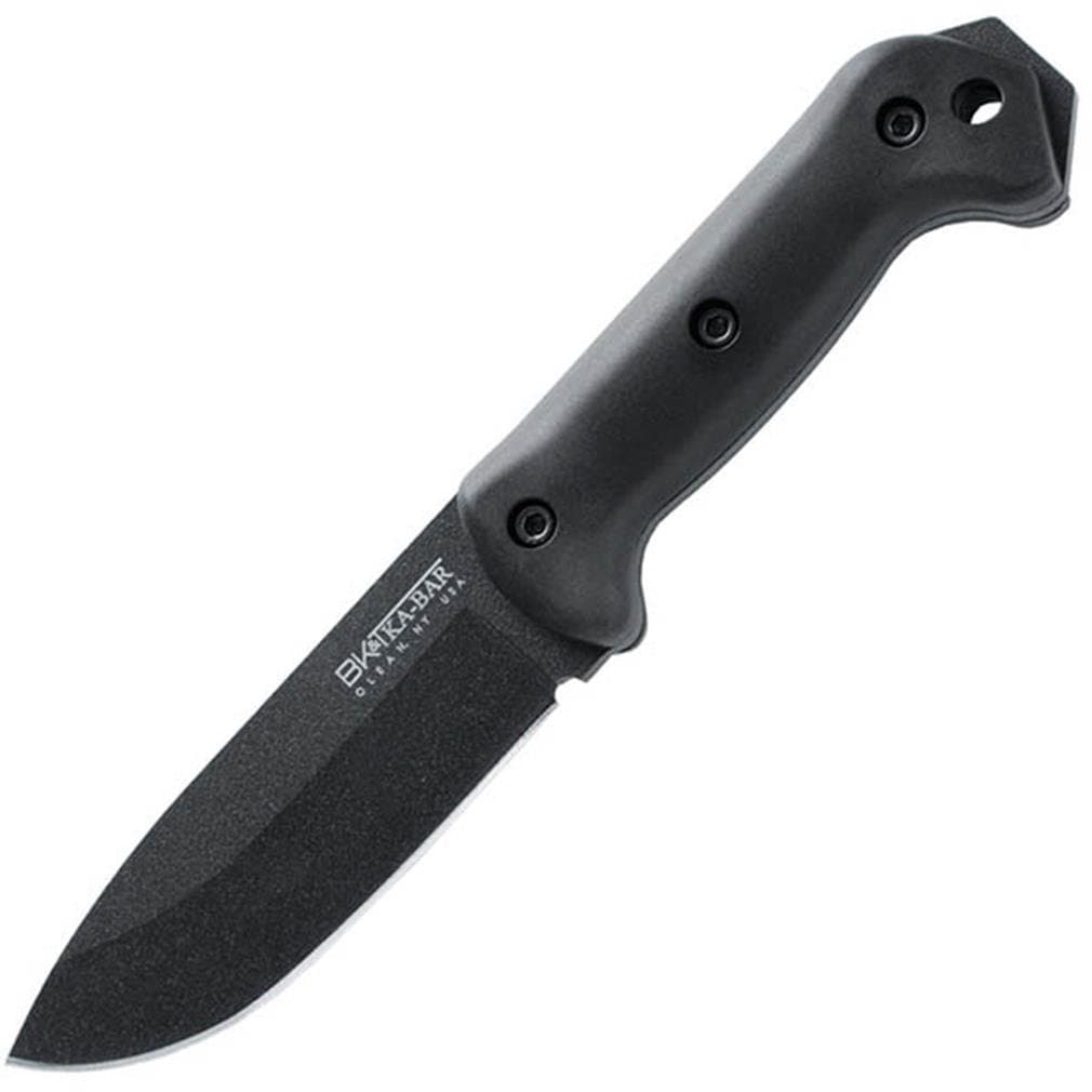 BK22 Becker Campanion Fixed Blade Knife 5.25" Drop Point 1095 Cro-Van Black Blade Ultramid Handle Black