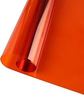 Transparent Decorative Window Film, Halloween Transparent Film Orange Window Tint Film Colored Window Film Adhesive Vinyl Sun Blocking Heat Control Film for Christmas School Home Decoration