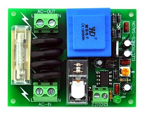 Electronics-Salon 115Vac Mains Power ON Delay Soft-Start Protection Module, with 12 Vdc Regulator.