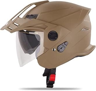 SBH-23 GT Plus Open Face ISI Certified Helmet with Inner Sun Shield (Medium 580 MM, Dashing Desert Storm)