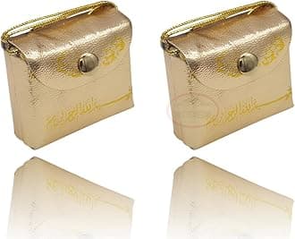 Islamic Gifts 123 Islamic Favors(2 PACK) Mini Holy Quran leather Bag car hanger Islamic Wedding Favor-Islamic Wall Art Islamic Decor Ayatul Kursi Ramadan Decor Ramadan Favor Fast Delivery (2, Gold)