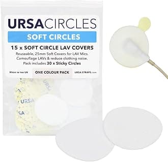 URSA Soft Circles: Reusable Soft Covers That Provide a Shield Against the Wind and Camouflage for Lavalier Mics. (15x Soft Circles + 30x Stickies, White)