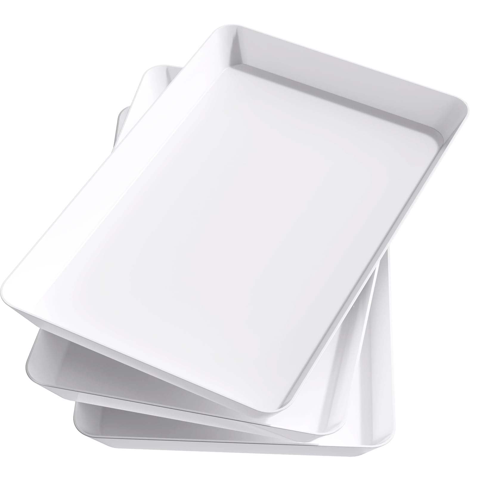 Sponsored Ad – Reusable Plastic Serving Tray, Serving Platters for Party, White Tray Dishes for Snacks, Food, Cookies, Set of 3, 36 * 24cm, BPA Free