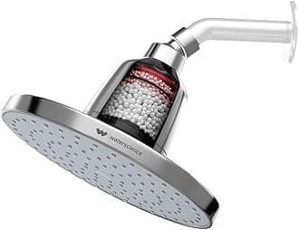 WaterScience CLEO Rain Shower Filter for Hard Water | 8" Shower Head without Shower Arm| Water Softener for Bathroom