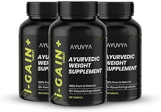 Ayuvya i-Gain+ | Ayurvedic Weight Supplement| i-Gain+ Helps In Improving Appetite, Digestion, Nutrient Absorption| Supports Natural & Healthy Weight Gain | Pack Of 3 |As Seen On Shark Tank