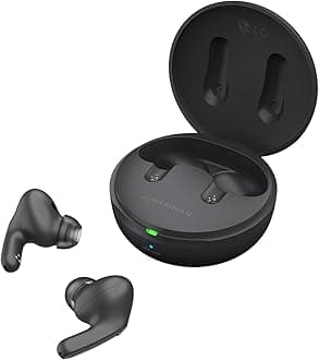 LGTONE Free DFP9 In-Ear Bluetooth Headphones with Dolby Atmos Sound, Meridian Technology, ANC (Active Noise Cancellation), UVnano & IPX4 Splash Protection - Black
