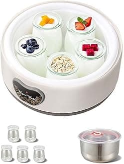 Probiotic Yogurt Maker, 36-Hour Adjustable Temperature & Time Control, Multi-Function Digital Yogurt Machine for Homemade Yogurt Lovers (With 5 Cups)