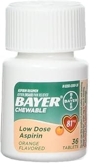 Bayer Chewable Low Dose Aspirin, 81 mg Tablets, Orange 36 ea (Pack of 3)