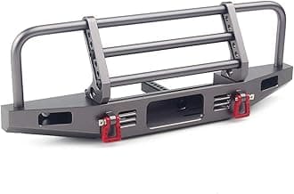 Adjustable Front Bumper for with Led Light for Axial TRX4 SCX10 SCX10 II 90046 90047 RC Car Upgrade Part(Grey)