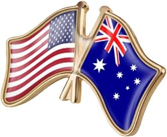 vmcoatdu USA American and Germany Deutschland Friendship Flag Cross Connection Pin Brooch Badge for Hat Cap Clothing Backpack Pin