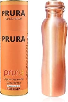 Matt Finish Copper Water Bottle Joint Less Leak Proof Ayurvedic Drinkware Copper Vessel for Sports, Gym, Outdoors, Yoga