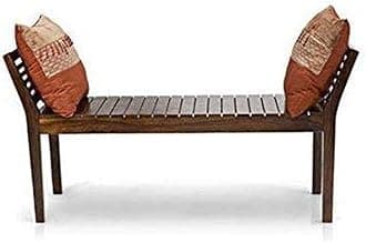 T.G. Furniture Solid Sheesham Wood Seating Bench with Armrest for Home Living Room Hall Wooden Furniture for Indoor Outdoor Garden Balcony (Natural Brown Finish)