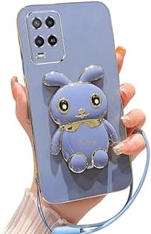 Case Compatible with Oppo A54 Phone Cover TPU Silicone Electroplated Stand Soft Durable Fall Protective Shockproof Protective Cover for Oppo A54 Case (2)