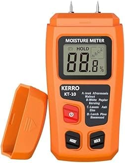KERRO Moisture Meter, Digital Logs Damp 0-99% Wood Tester Detector/Firewood Log Timber Humidity Measuring Device