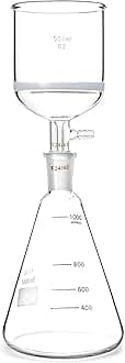 QWORK Borosilicate Glass 500ml Buchner Filtering Funnel and 1000 mL Erlenmeyer Flask, with Standard 24/40 Joint