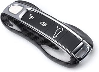 Real Carbon Fiber Replacement Key Fob Remote Case Cover Trim Compatible with 2017-24 Porsche 971 & 18-24 Porsche Cayenne & 19-24 Porsche Taycan Models & 2020-24 Porsche 911 Carrera Models