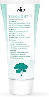 Tebodont-F Toothpaste with Fluoride, for Daily Oral and Dental Care, Prevention of Tooth Decay, Helps Relieve Irritated Gums and Oral mucosa and enhances Plaque Removal, Contains Tea Tree Oil