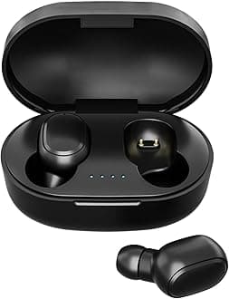 Wireless Bluetooth Mini Headphones, Bluetooth 5.0 Bass Stereo, with Charging Case Fingerprint Control and Intelligent, Water-Proof Headset Ear Buds with Noise Cancelling Mic, for Laptop Pad Phones
