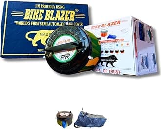 BIKEBLAZER® Semi-Automatic Bike Body Cover Compatible for All Royal Enfield Motorcycles | Heavy Duty Device | Water Resistant | UV Safe | 100% Dust Proof | Anti-Theft & Scratch Proof Covers an