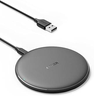 Anker 313 Wireless Charger (Pad), Qi-Certified, 10W Max Fast Charging for Samsung, Compatible with iPhone 16 Plus/15 Plus/14 Plus/12, AirPods (No AC Adapter, Not MagSafe Magnetic Charging Compatible)