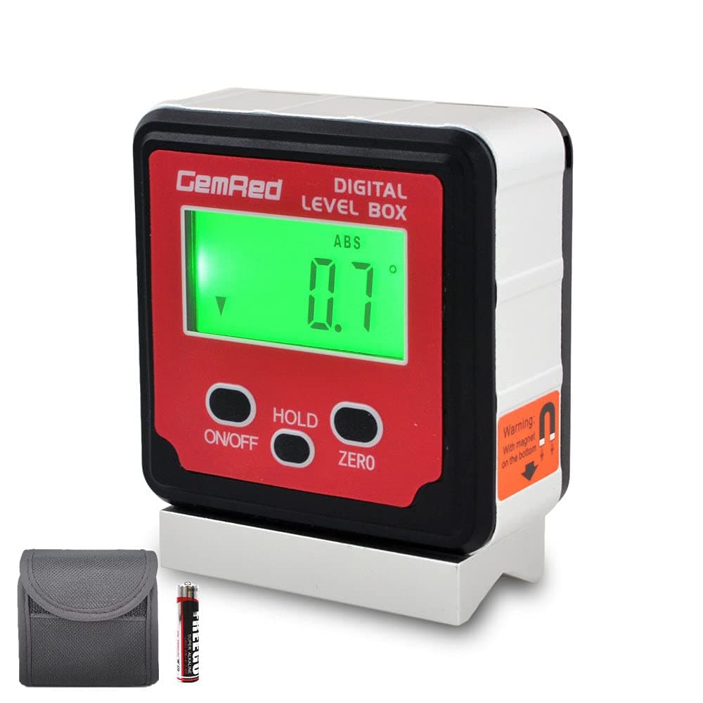 GemRed Digital Angle Gauge DAG-V1 for Measuring and Layout (Aluminum & Plastic （with v-Shape Base)）)