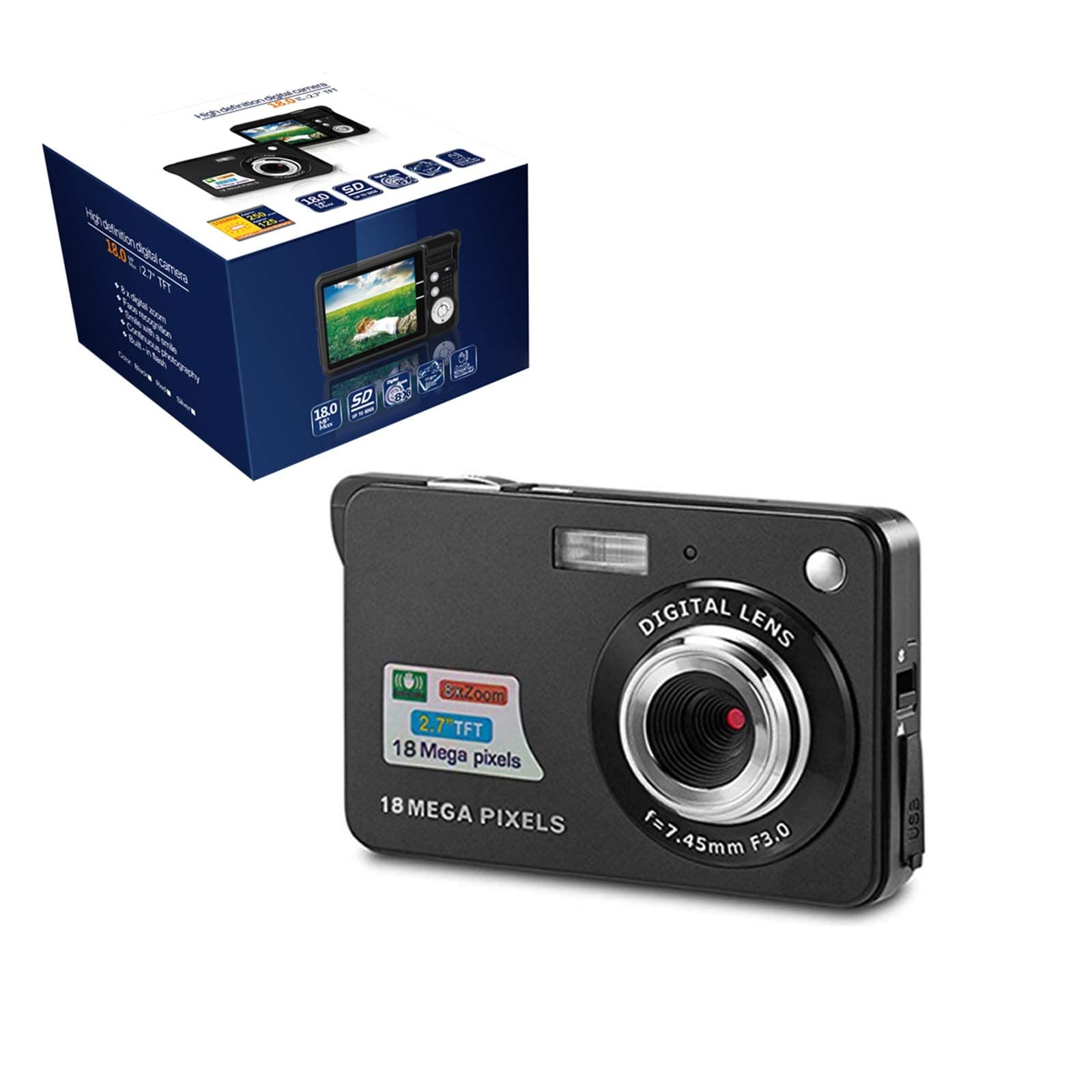 Compact Digital Camera,2.7" Rechargeable Camera,18MP HD Camera,Small Pocket Cameras for photography/Starter/Adult/Seniors/Kids/Students/School