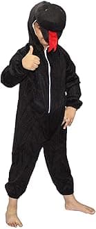 Kaku Fancy Dresses Fleece Snake Insect Costume For Kids - Black, 7-8 Years | Animal Fancy Dress For Boys & Girls