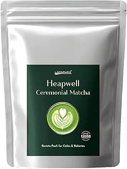 Heapwell Matcha Ceremonial Grade, Kagoshima & Uji - 250 g | AA-Grade Powder | Big Barista Pack | Authentic Japanese Origin | Perfect for Cafe, Bakery or Restaurant | Contains L-Theanine & Antioxidants