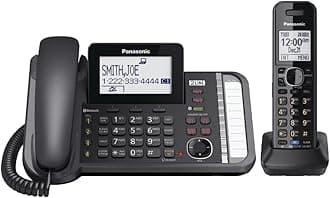 PANASONIC KX-TG9581B DECT 6.0 1.9 GHz Link2Cell(R) 2-Line Digital Cordless Phone (1 Handset) - ONE YEAR LIMITED Warranty by Panasonic