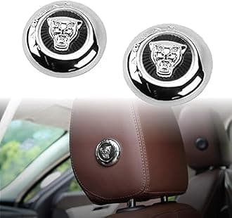 2pcs Car Front Seat Switch-Adjusting Button Cover Decal Trim Decorative Frame Interior Modification Ccompatible with XF XE XJ E-PACE F-PACE Asseccories (Black Chrome)