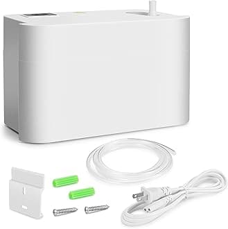 FUJIWARA Condensate Pump Automatic Condensation Drain Removal Mini Quiet Pump for HVAC,Air Conditioner,Dehumidifier,Furnance,Ice Maker,Wall Mounted Suitable for A/C 1-5HP, White